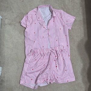 Brand new pink and white & heart pajamas!!